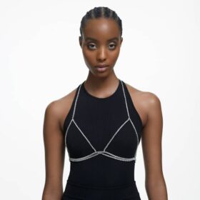 Millenia Body Chain Round Cut, White, Rhodium Plated