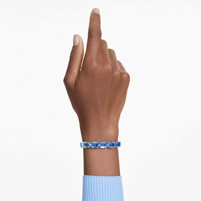 Millenia Bracelet Octagon Cut, Color Gradient, Blue, Rhodium Plated Millenia Bracelet Octagon Cut, Color Gradient, Blue, Rhodium Plated
