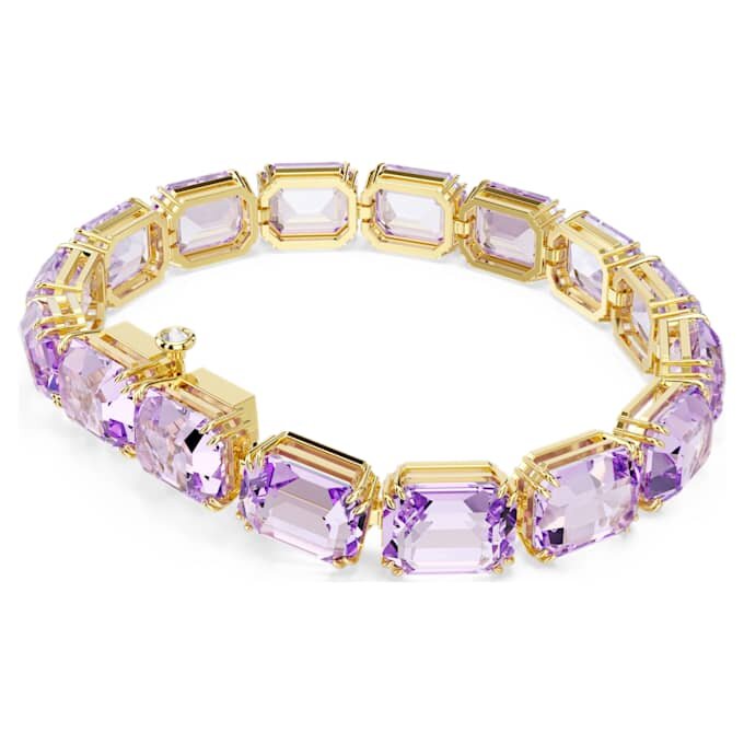 Millenia Bracelet Octagon Cut, Purple, Gold-Tone Plated Millenia Bracelet Octagon Cut, Purple, Gold-Tone Plated