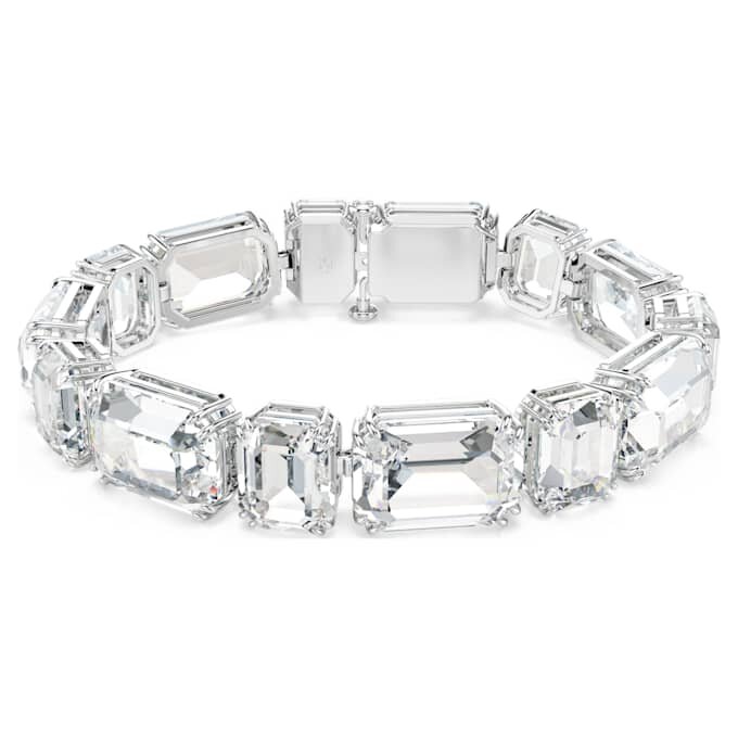 Millenia Bracelet Octagon Cut, White, Rhodium Plated Millenia Bracelet Octagon Cut, White, Rhodium Plated