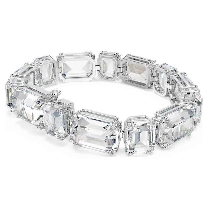 Millenia Bracelet Octagon Cut, White, Rhodium Plated Millenia Bracelet Octagon Cut, White, Rhodium Plated