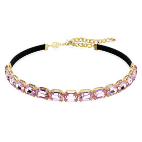 Millenia Choker Octagon Cut, Purple, Gold-Tone Plated