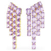 Millenia Clip Earrings Octagon Cut, Chandelier, Purple, Gold-Tone Plated Millenia Clip Earrings Octagon Cut, Chandelier, Purple, Gold-Tone Plated