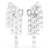 Millenia Clip Earrings Octagon Cut, Chandelier, White, Rhodium Plated Millenia Clip Earrings Octagon Cut, Chandelier, White, Rhodium Plated
