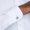 Millenia Cufflinks Octagon Cut, White, Rhodium Plated Millenia Cufflinks Octagon Cut, White, Rhodium Plated