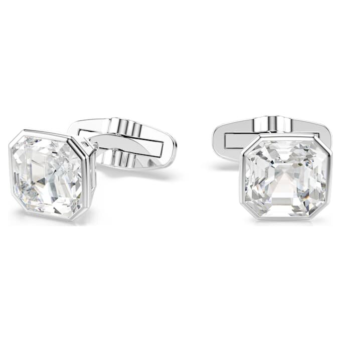 Millenia Cufflinks Octagon Cut, White, Rhodium Plated Millenia Cufflinks Octagon Cut, White, Rhodium Plated
