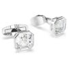 Millenia Cufflinks Octagon Cut, White, Rhodium Plated Millenia Cufflinks Octagon Cut, White, Rhodium Plated