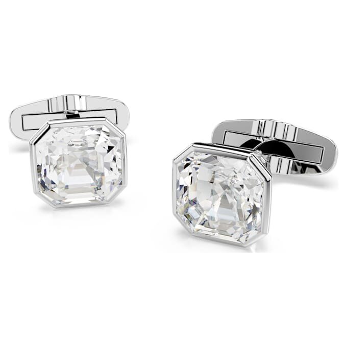 Millenia Cufflinks Octagon Cut, White, Rhodium Plated Millenia Cufflinks Octagon Cut, White, Rhodium Plated