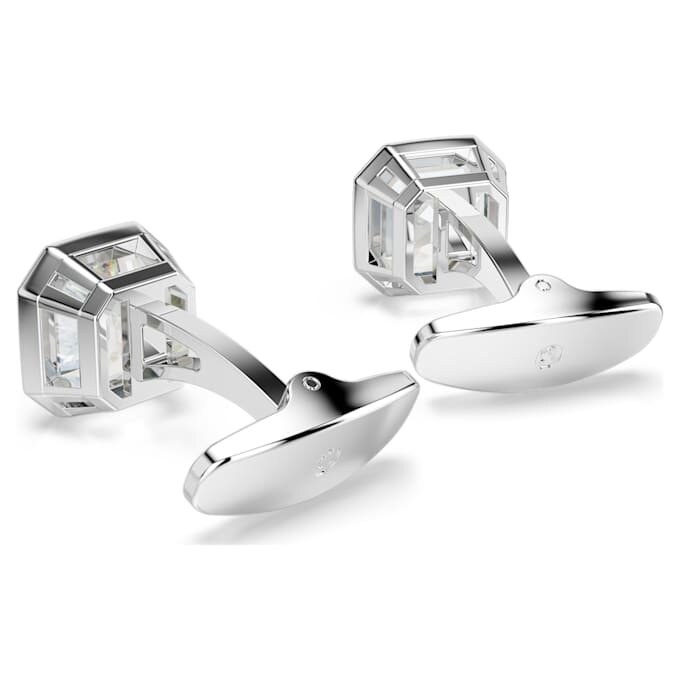 Millenia Cufflinks Octagon Cut, White, Rhodium Plated Millenia Cufflinks Octagon Cut, White, Rhodium Plated