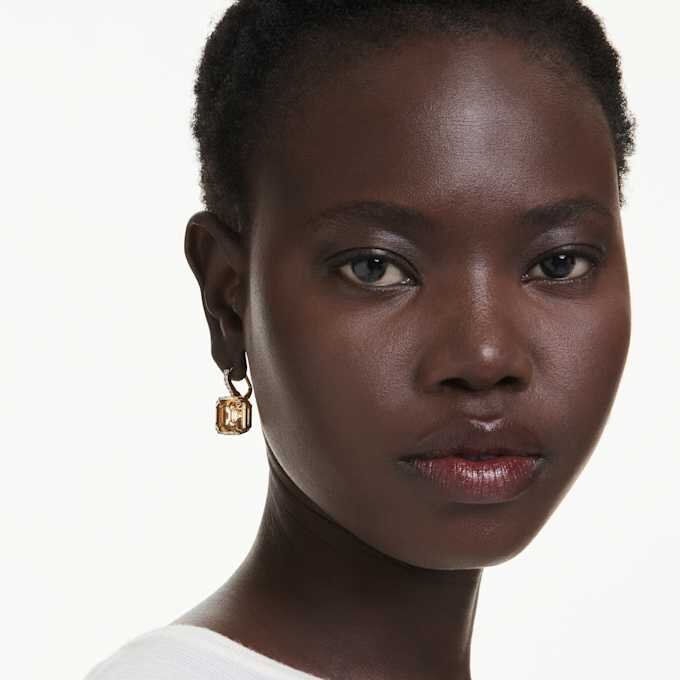 Millenia Drop Earrings Mixed Cuts, Caramel, Gold-Tone Plated Millenia Drop Earrings Mixed Cuts, Caramel, Gold-Tone Plated