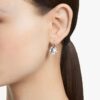 Millenia Drop Earrings Round Cut, White, Rhodium Plated