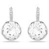 Millenia Drop Earrings Round Cut, White, Rhodium Plated