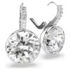 Millenia Drop Earrings Round Cut, White, Rhodium Plated