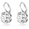 Millenia Drop Earrings Round Cut, White, Rhodium Plated