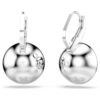 Millenia Drop Earrings Round Cut, White, Rhodium Plated