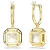 Millenia Drop Earrings Square Cut, Caramel, Gold-Tone Plated