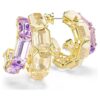Millenia Hoop Earrings Mixed Cuts, Multicolored, Gold-Tone Plated