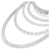 Millenia Layered Necklace Mixed Cuts, White, Rhodium Plated Millenia Layered Necklace Mixed Cuts, White, Rhodium Plated