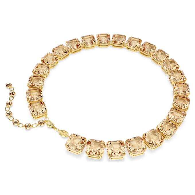 Millenia Necklace Octagon Cut, Caramel, Gold-Tone Plated Millenia Necklace Octagon Cut, Caramel, Gold-Tone Plated