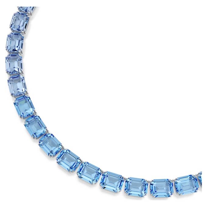 Millenia Necklace Octagon Cut, Color Gradient, Blue, Rhodium Plated Millenia Necklace Octagon Cut, Color Gradient, Blue, Rhodium Plated
