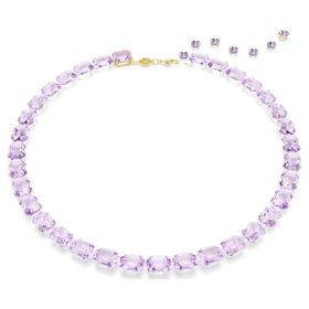 Millenia Necklace Octagon Cut, Purple, Gold-Tone Plated