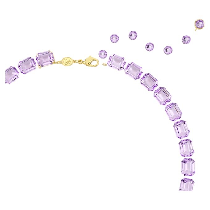 Millenia Necklace Octagon Cut, Purple, Gold-Tone Plated Millenia Necklace Octagon Cut, Purple, Gold-Tone Plated