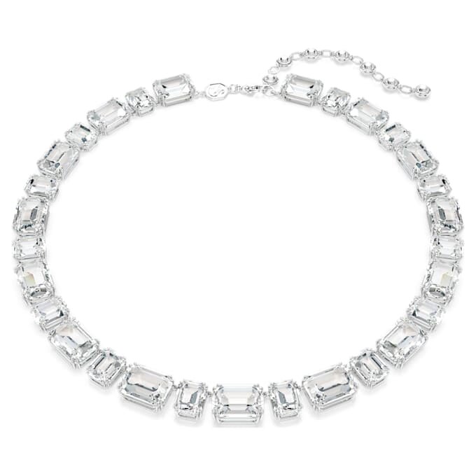 Millenia Necklace Octagon Cut, White, Rhodium Plated Millenia Necklace Octagon Cut, White, Rhodium Plated