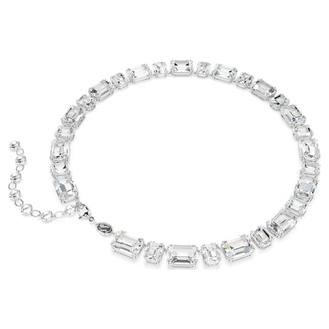 Millenia Necklace Octagon Cut, White, Rhodium Plated Millenia Necklace Octagon Cut, White, Rhodium Plated