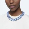 Millenia Necklace Oversized Crystals, Octagon Cut, Blue, Rhodium Plated Millenia Necklace Oversized Crystals, Octagon Cut, Blue, Rhodium Plated