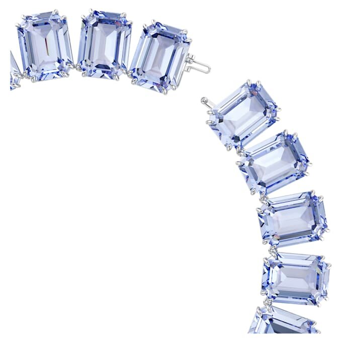 Millenia Necklace Oversized Crystals, Octagon Cut, Blue, Rhodium Plated Millenia Necklace Oversized Crystals, Octagon Cut, Blue, Rhodium Plated