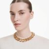 Millenia Necklace Oversized Crystals, Octagon Cut, Caramel, Gold-Tone Plated Millenia Necklace Oversized Crystals, Octagon Cut, Caramel, Gold-Tone Plated