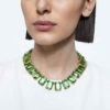 Millenia Necklace Oversized Crystals, Octagon Cut, Green, Gold-Tone Plated Millenia Necklace Oversized Crystals, Octagon Cut, Green, Gold-Tone Plated