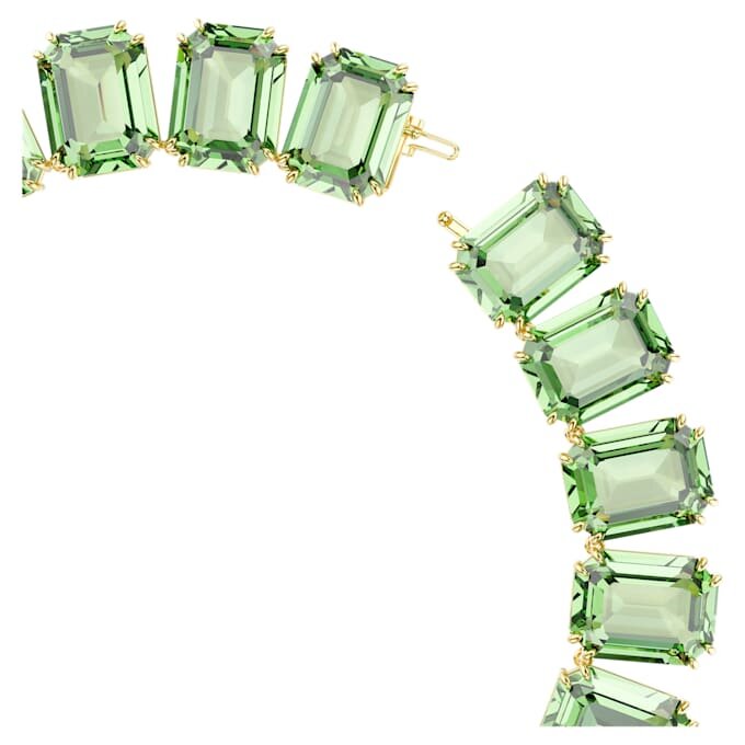 Millenia Necklace Oversized Crystals, Octagon Cut, Green, Gold-Tone Plated Millenia Necklace Oversized Crystals, Octagon Cut, Green, Gold-Tone Plated