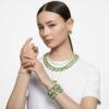 Millenia Necklace Oversized Crystals, Octagon Cut, Green, Gold-Tone Plated Millenia Necklace Oversized Crystals, Octagon Cut, Green, Gold-Tone Plated