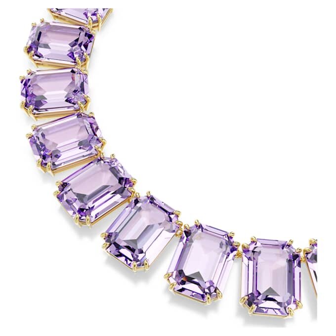 Millenia Necklace Oversized Crystals, Octagon Cut, Purple, Gold-Tone Plated Millenia Necklace Oversized Crystals, Octagon Cut, Purple, Gold-Tone Plated
