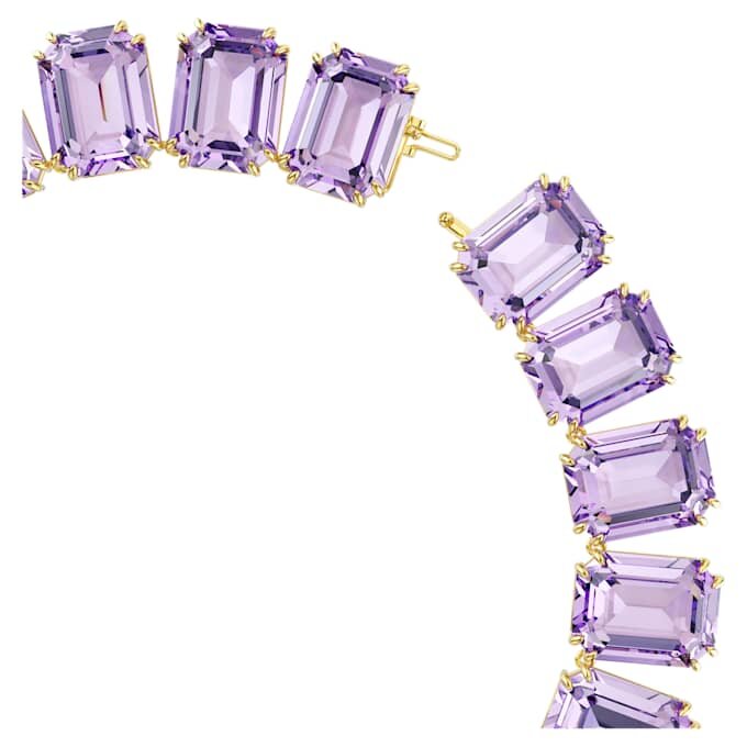 Millenia Necklace Oversized Crystals, Octagon Cut, Purple, Gold-Tone Plated Millenia Necklace Oversized Crystals, Octagon Cut, Purple, Gold-Tone Plated
