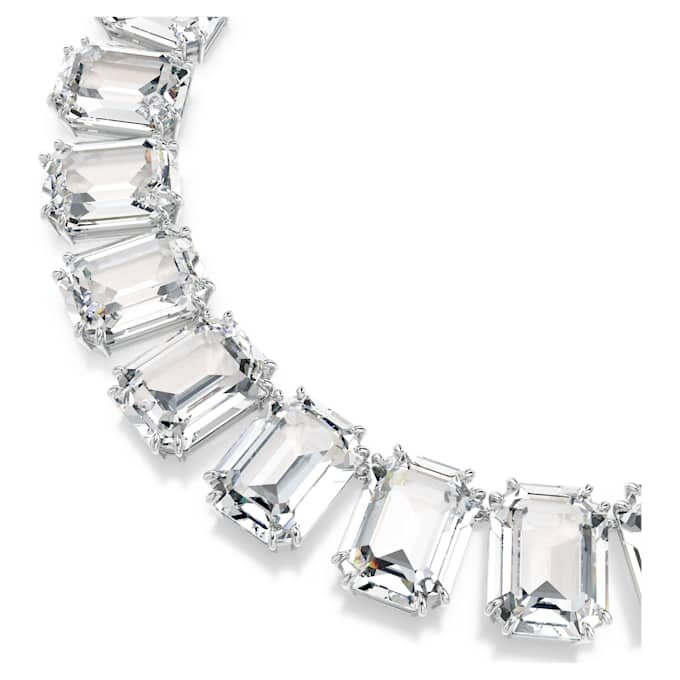 Millenia Necklace Oversized Crystals, Octagon Cut, White, Rhodium Plated Millenia Necklace Oversized Crystals, Octagon Cut, White, Rhodium Plated