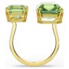 Millenia Open Ring Octagon Cut, Green, Gold-Tone Plated Millenia Open Ring Octagon Cut, Green, Gold-Tone Plated