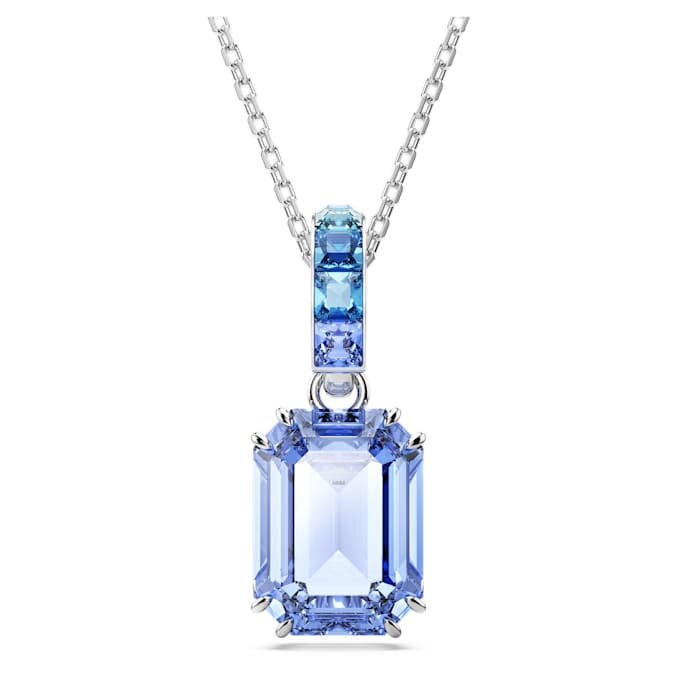 Millenia Pendant Octagon Cut, Blue, Rhodium Plated Millenia Pendant Octagon Cut, Blue, Rhodium Plated