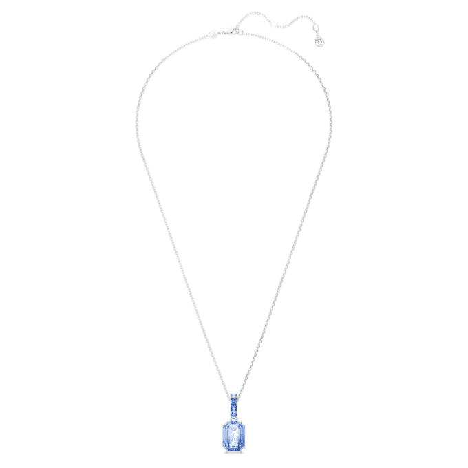Millenia Pendant Octagon Cut, Blue, Rhodium Plated Millenia Pendant Octagon Cut, Blue, Rhodium Plated