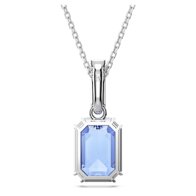 Millenia Pendant Octagon Cut, Blue, Rhodium Plated Millenia Pendant Octagon Cut, Blue, Rhodium Plated