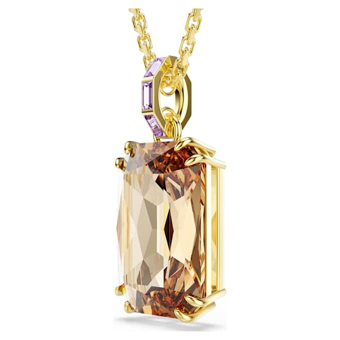 Millenia Pendant Octagon Cut, Caramel, Gold-Tone Plated Millenia Pendant Octagon Cut, Caramel, Gold-Tone Plated