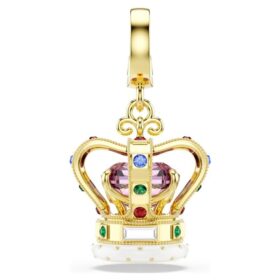 Minions Crown Charm Mixed Cuts, Multicolored, Gold-Tone Plated