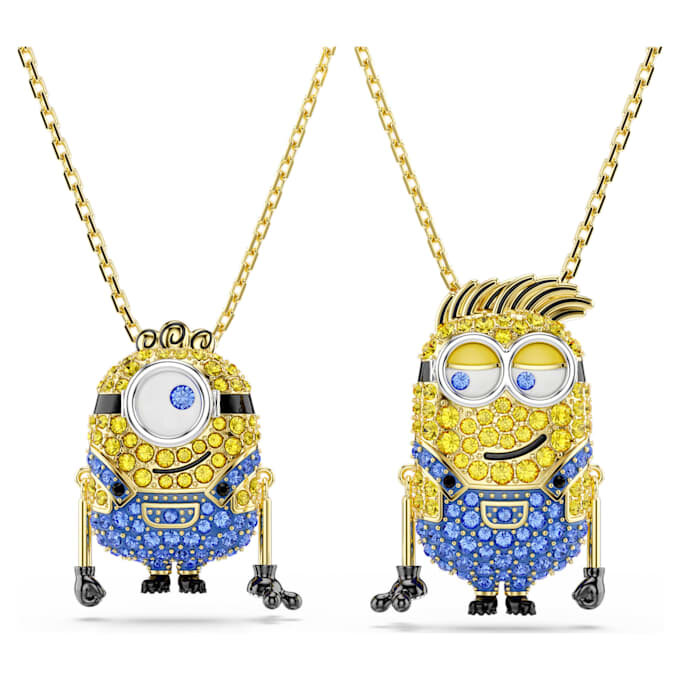 Minions James and Henry Set Pavé, Multicolored, Gold-Tone Plated Minions James and Henry Set Pavé, Multicolored, Gold-Tone Plated