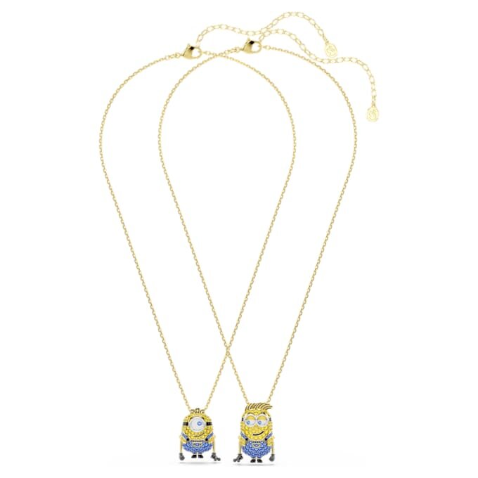 Minions James and Henry Set Pavé, Multicolored, Gold-Tone Plated Minions James and Henry Set Pavé, Multicolored, Gold-Tone Plated