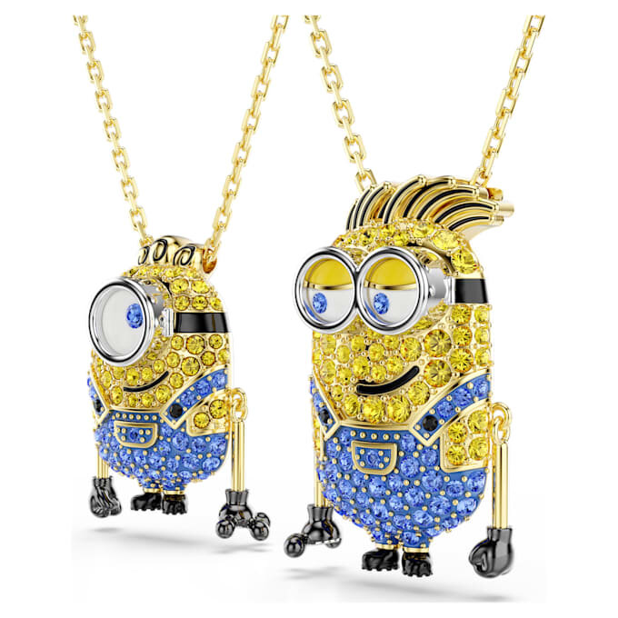 Minions James and Henry Set Pavé, Multicolored, Gold-Tone Plated Minions James and Henry Set Pavé, Multicolored, Gold-Tone Plated