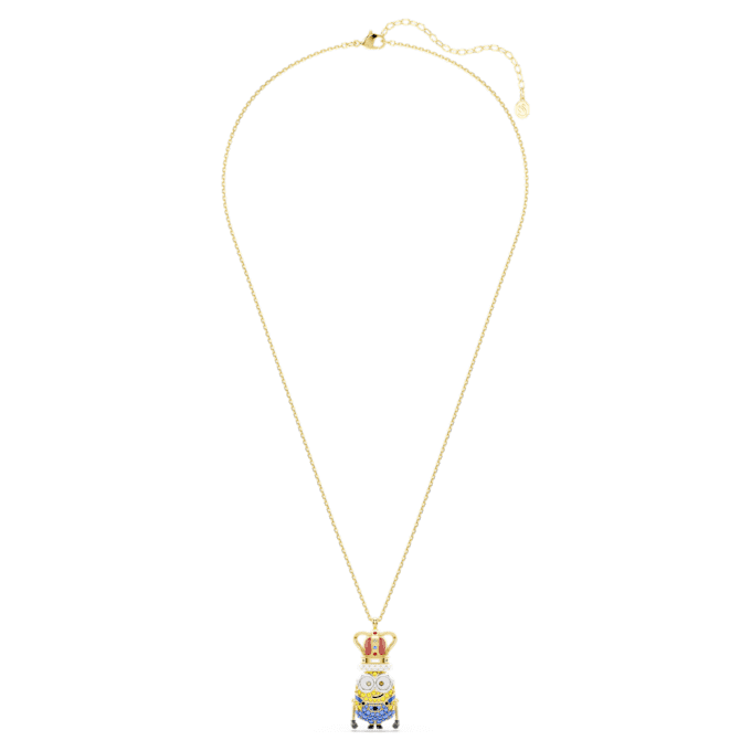 Minions King Bob Pendant Pavé, Multicolored, Gold-Tone Plated Minions King Bob Pendant Pavé, Multicolored, Gold-Tone Plated