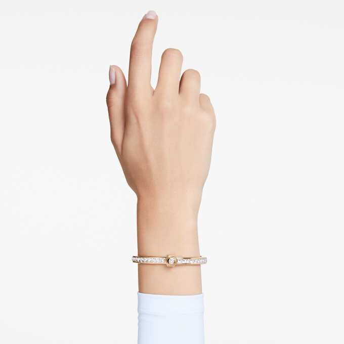 Numina Bangle Round Cut, White, Gold-Tone Plated Numina Bangle Round Cut, White, Gold-Tone Plated