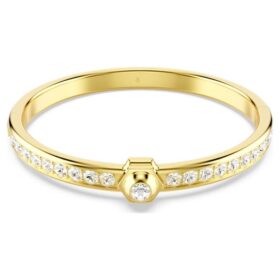 Numina Bangle Round Cut, White, Gold-Tone Plated