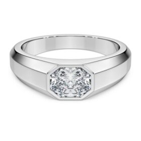 Octagon Band Ring Lab-Grown Diamonds 1.0 Ct Tw, Octagon Shape, 14K White Gold Octagon Band Ring Lab-Grown Diamonds 1.0 Ct Tw, Octagon Shape, 14K White Gold